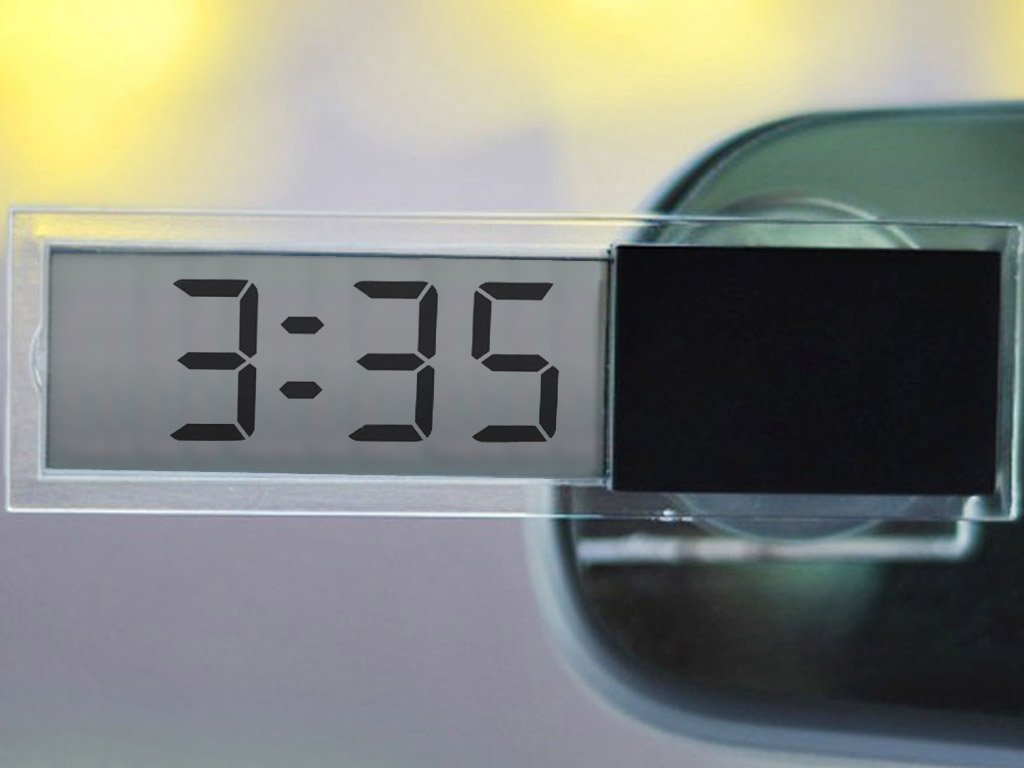 Mini horloge de voiture avec écran LCD Transparent, numérique